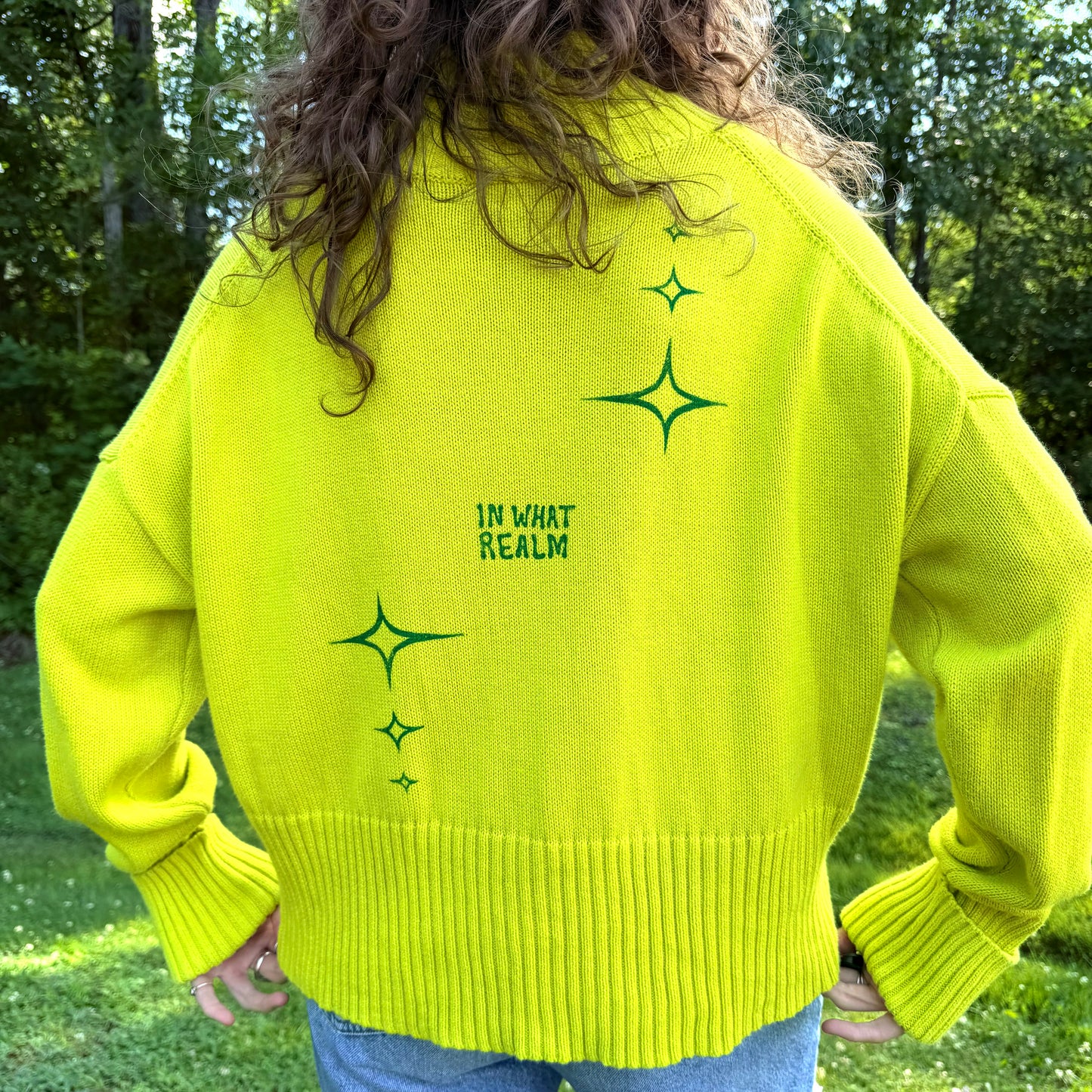 Green Moth Sweater - XS (oversized)