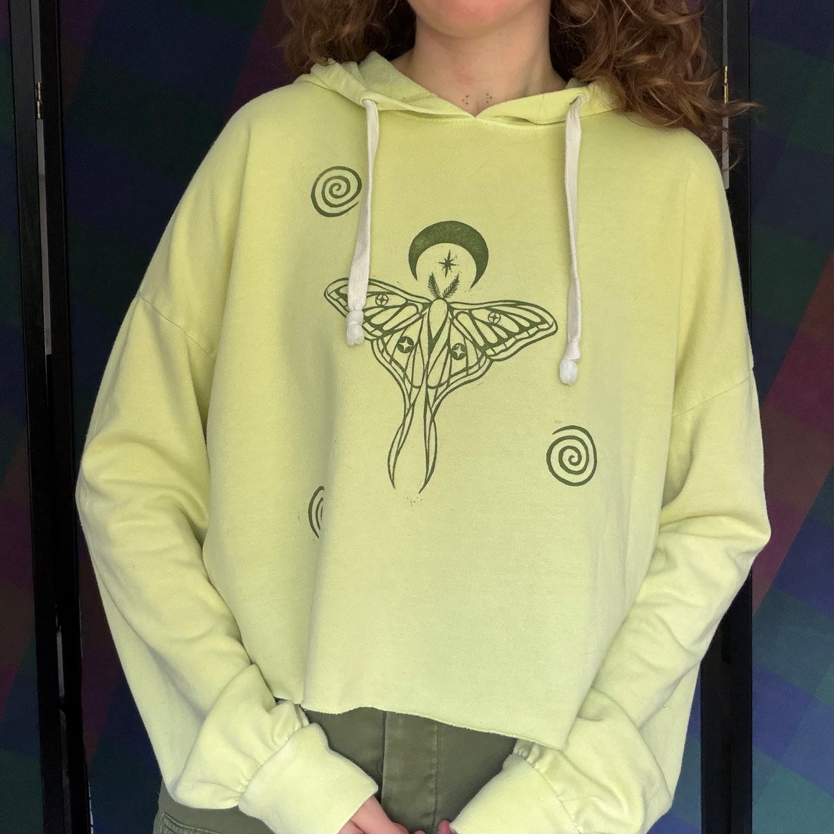 Whimsical Moth Hoodie Shirt - M
