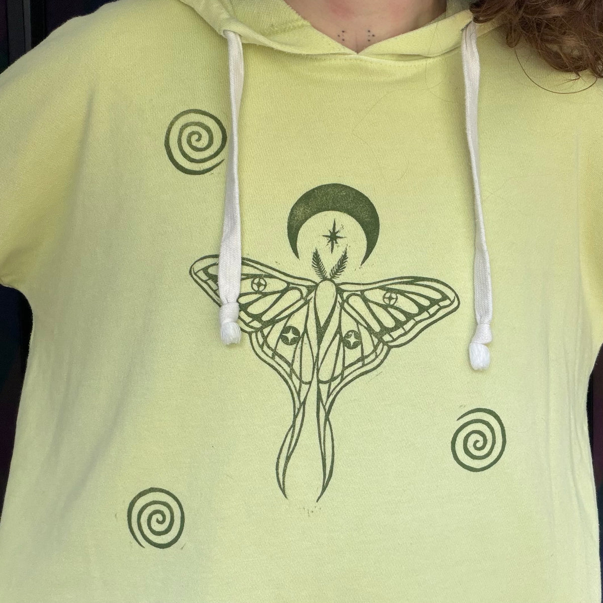 Whimsical Moth Hoodie Shirt - M