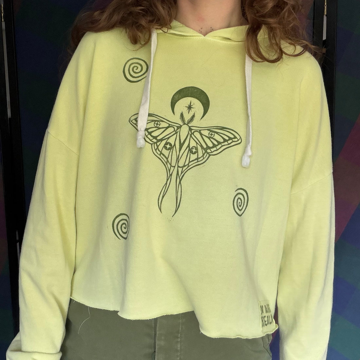 Whimsical Moth Hoodie Shirt - M