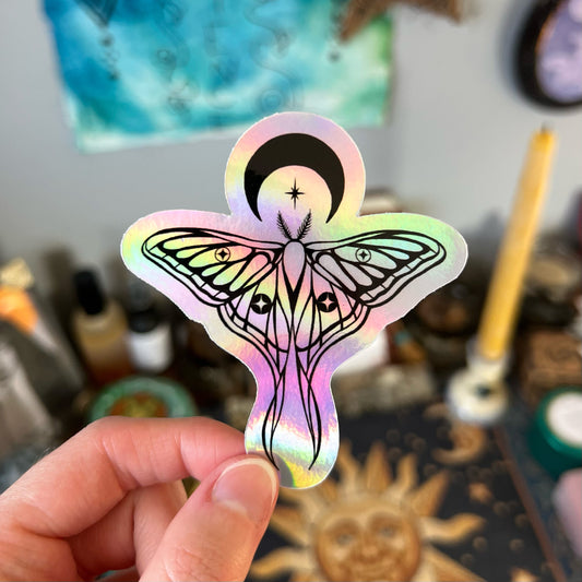 Holo Moth Stickers
